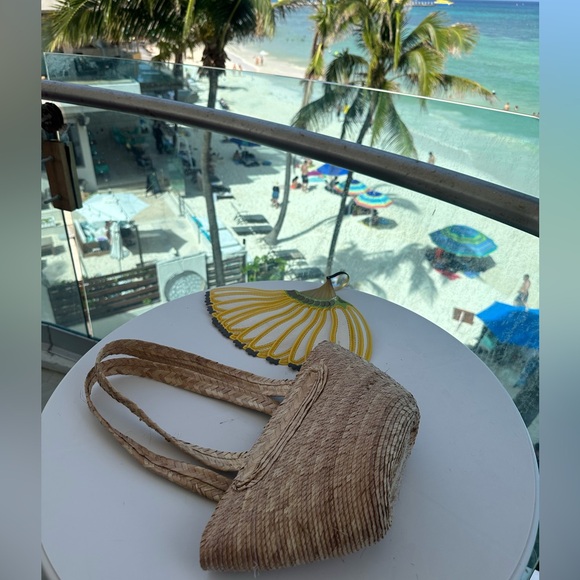 SALE- Hand Made Mini Straw Tote Bag - Picture 2 of 7